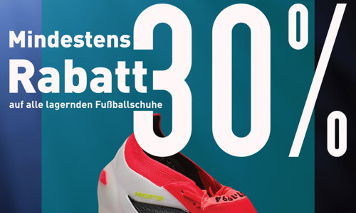 Fußballschuh-Sale: 30%* bis 70% Rabatt 